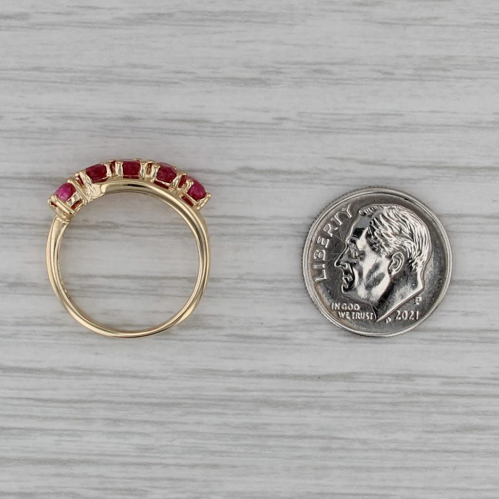 1.25ctw Pink Spinel Bypass Ring 14k Yellow Gold Size 6