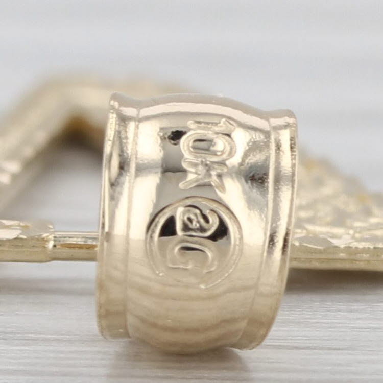 Etched Pattern Letter Initial "V" Pendant 10k Yellow Gold Drop