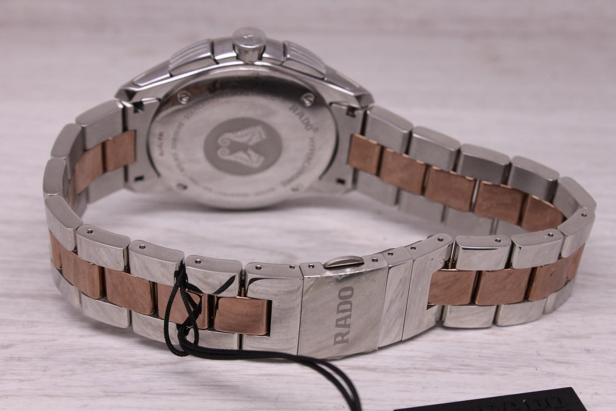 Rado Hyperchrome Rose & Steel 41mm Mens Quartz Chronograph R32039102 w Box Card