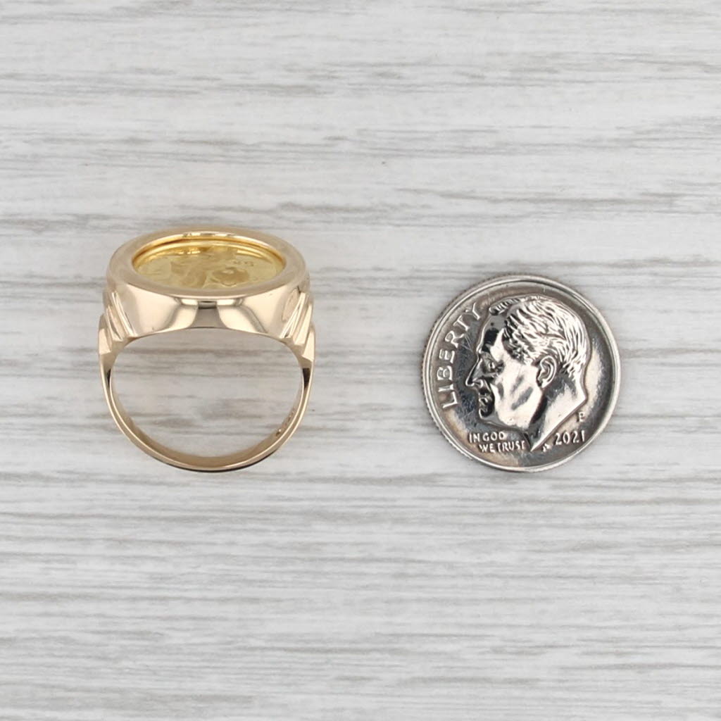 1996 1/20 oz Fine Gold 5 Yuan Chinese Panda Coin Ring 14k Size 6