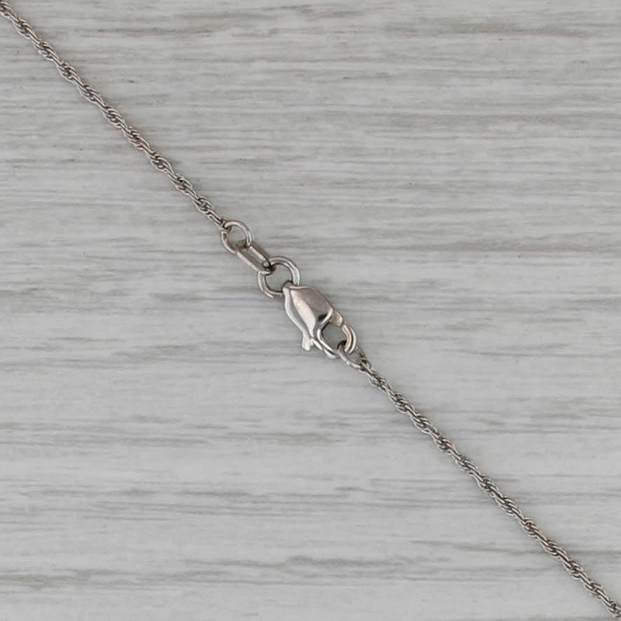 18" Rope Chain Necklace 1.2mm 14k White Gold