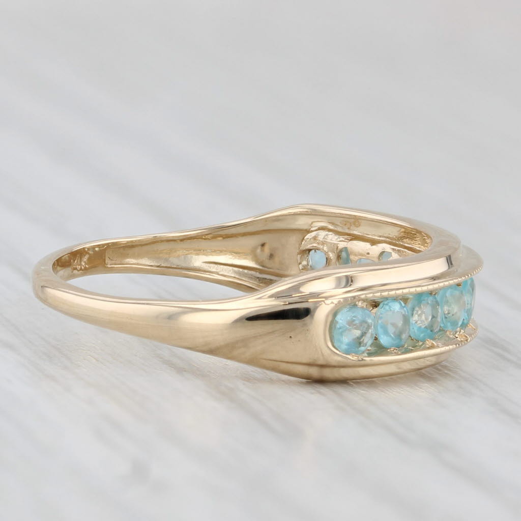 Light Gray 0.65ctw Blue Apatite Ring 14k Yellow Gold Size 7.25 Band