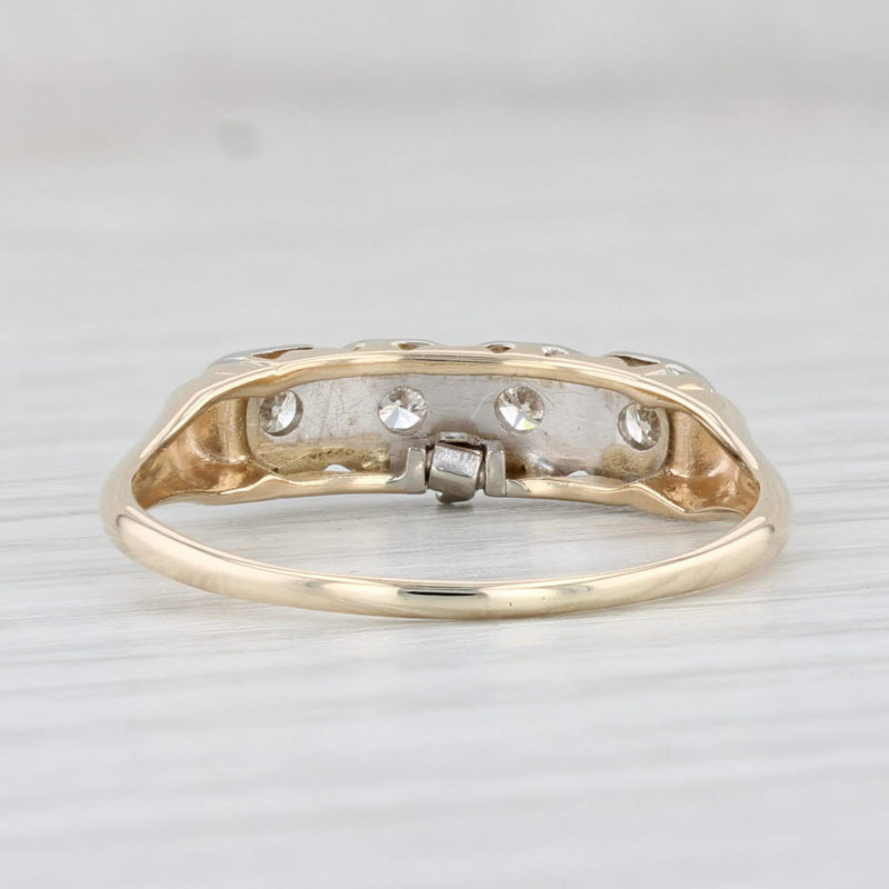Vintage 0.18ctw Diamond Ring 14k Yellow Gold Wedding Anniversary Stackable Band