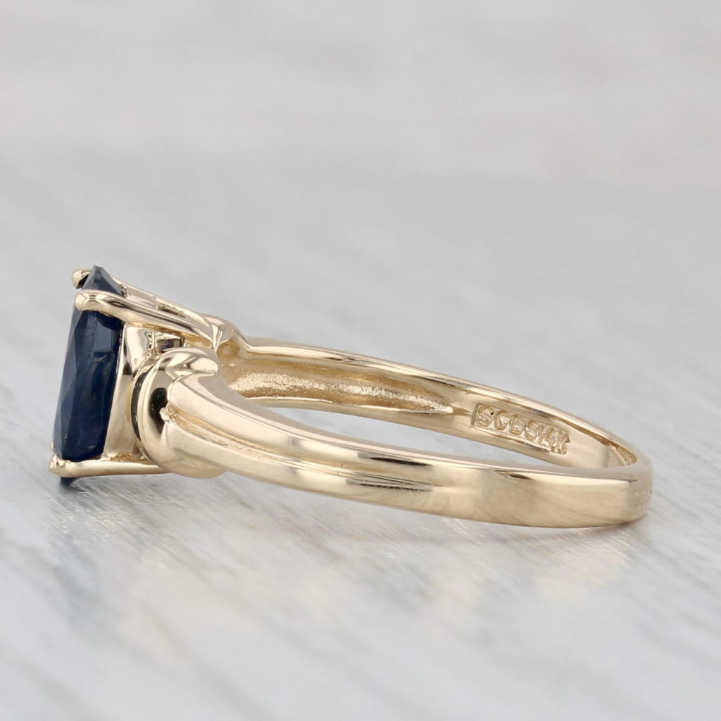 Light Gray 1.46ct Oval Sapphire Solitaire Ring 14k Yellow Gold Size 5