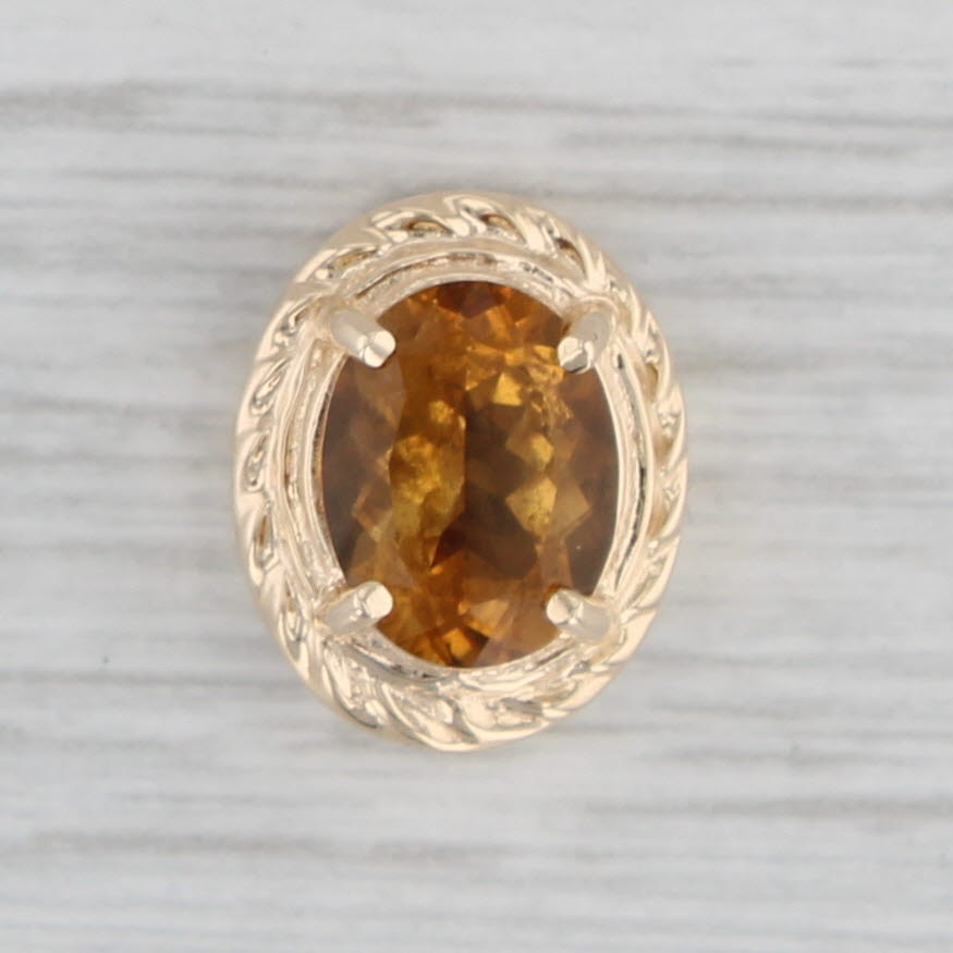 Gray Vintage 1.75ct Orange Citrine Slide Charm 14k Yellow Gold November Birthstone