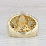 2ctw Marquise Citrine Diamond Ring 14k Yellow Gold Resin Size 6