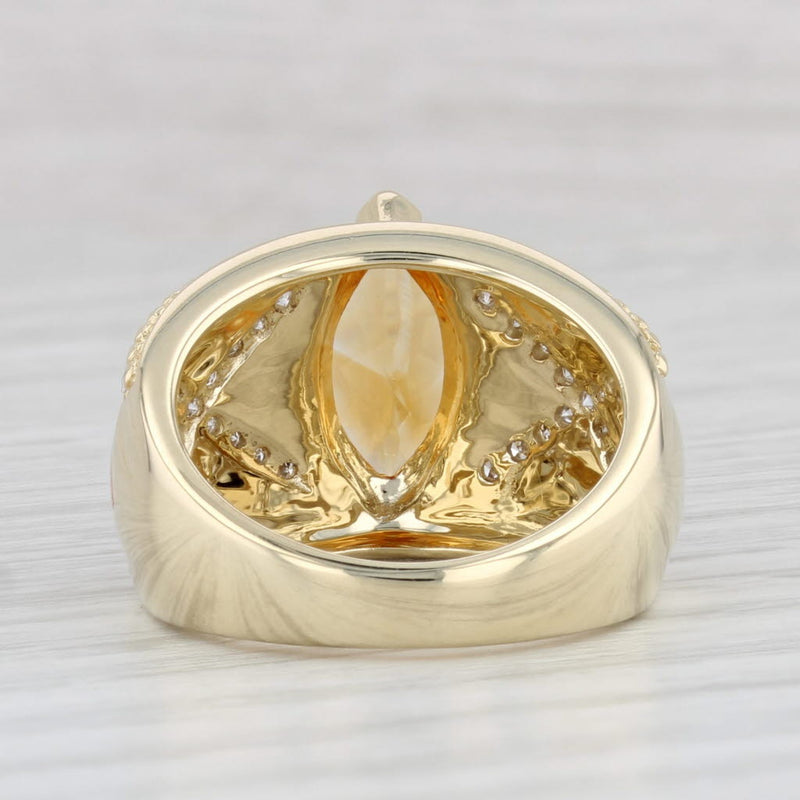 2ctw Marquise Citrine Diamond Ring 14k Yellow Gold Resin Size 6