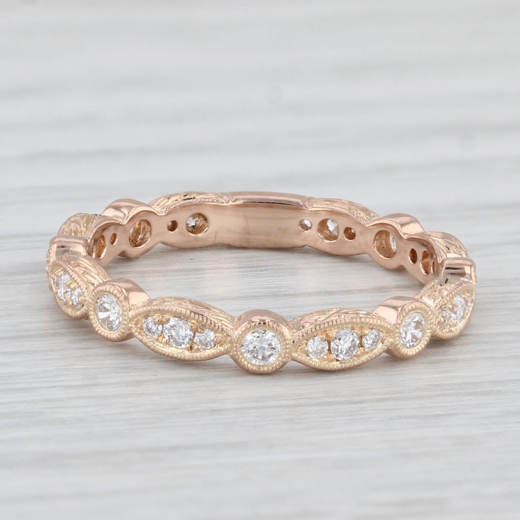 Light Gray New 0.41ctw Diamond Eternity Ring 18k Rose Gold Wedding Band Sz 6.5 Beverley K