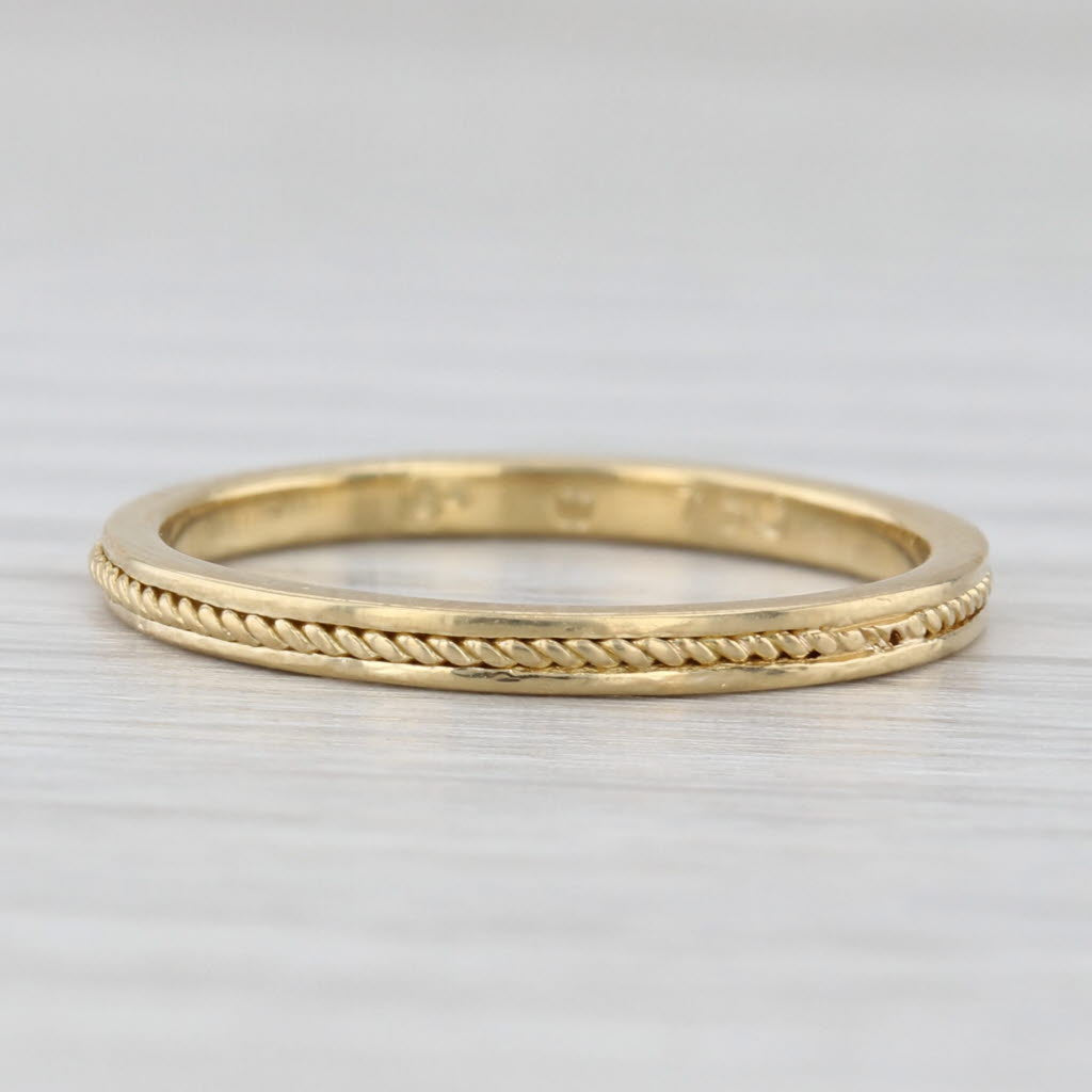 Hidalgo Bead Accented Wedding Band 18k Yellow Gold Size 5.75 Stackable Ring