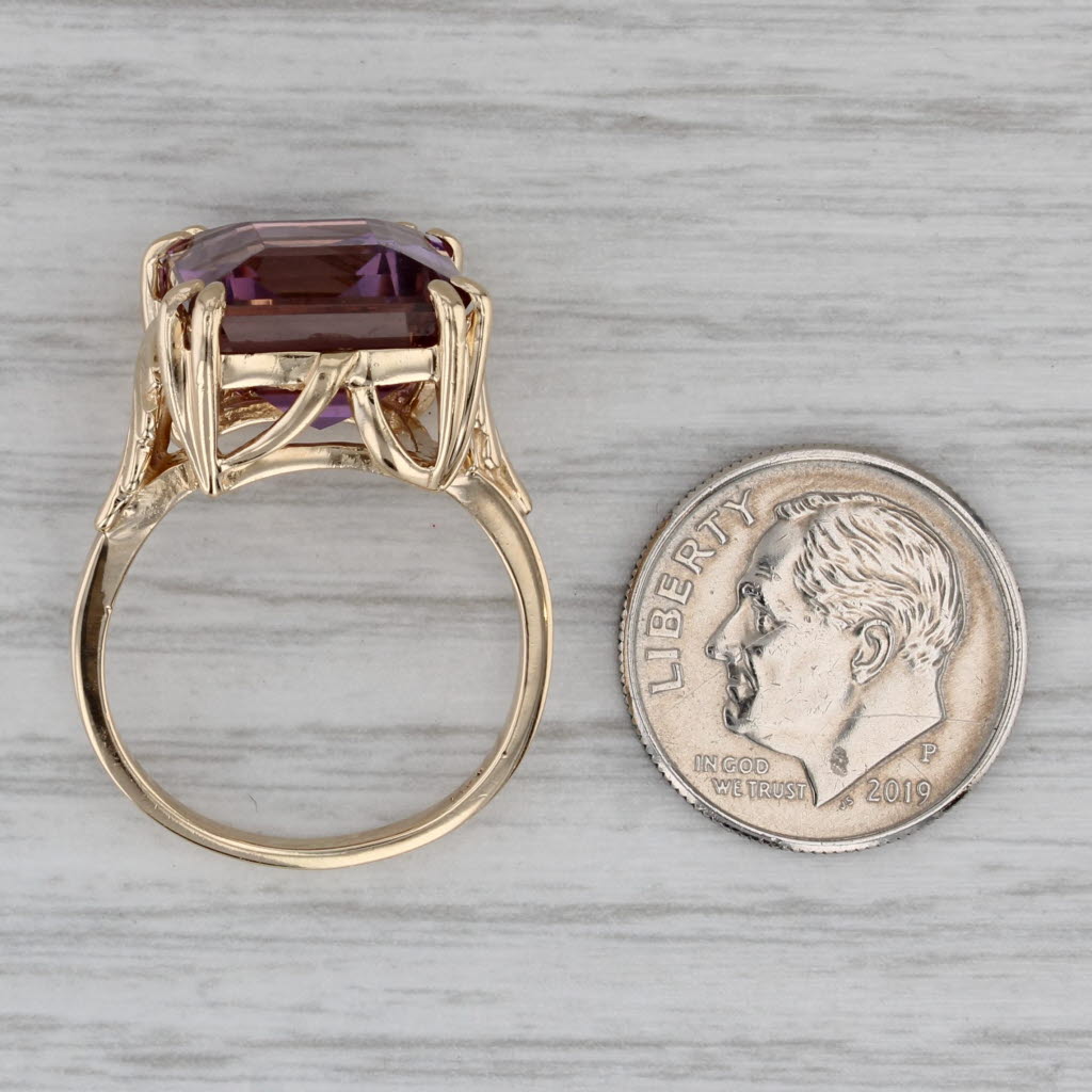 Gray 9.40ct Purple Yellow Ametrine Solitaire Ring 14k Yellow Gold Size 7.5