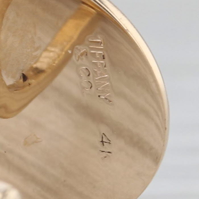 Engravable Tiffany & Co Cufflinks 14k Yellow Gold Folding Backs
