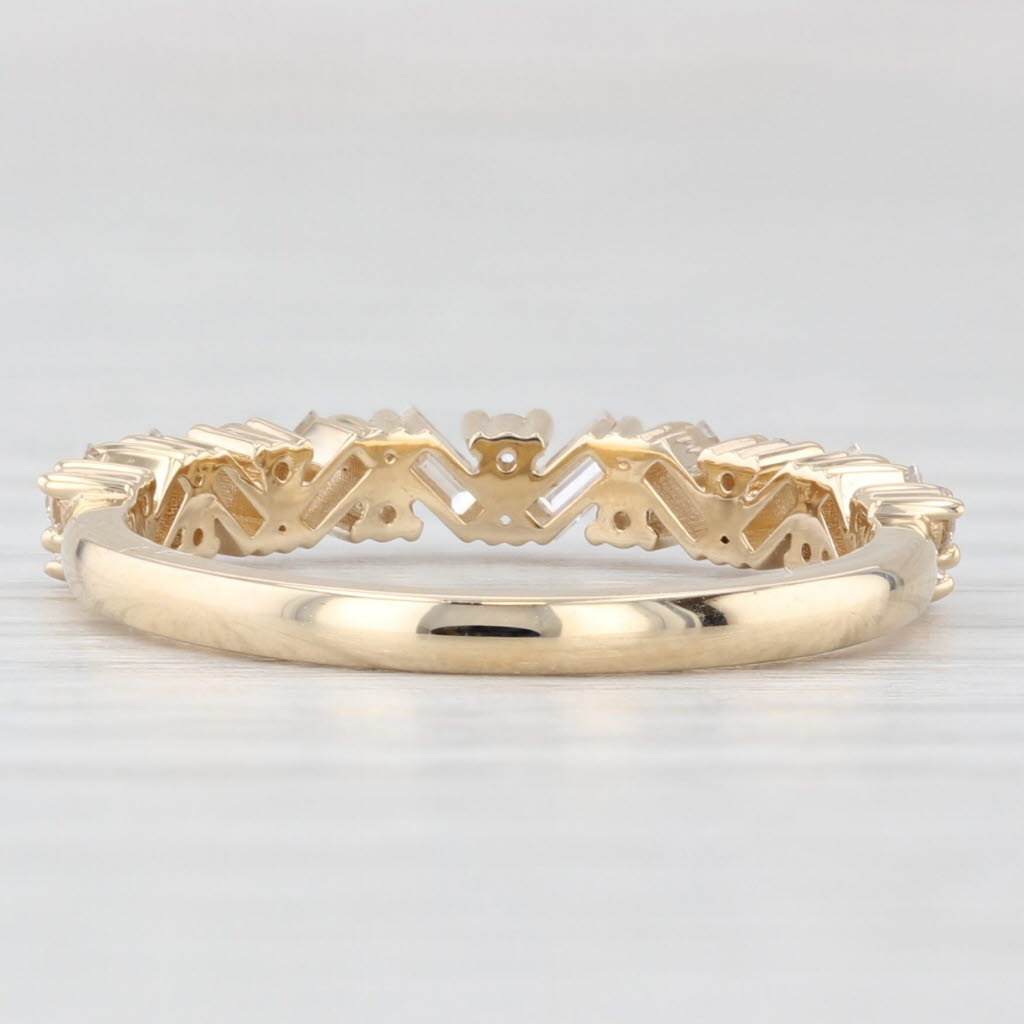 Light Gray New 0.54ctw Diamond Wedding Band 14k Yellow Gold Stackable Anniversary Ring 6.5