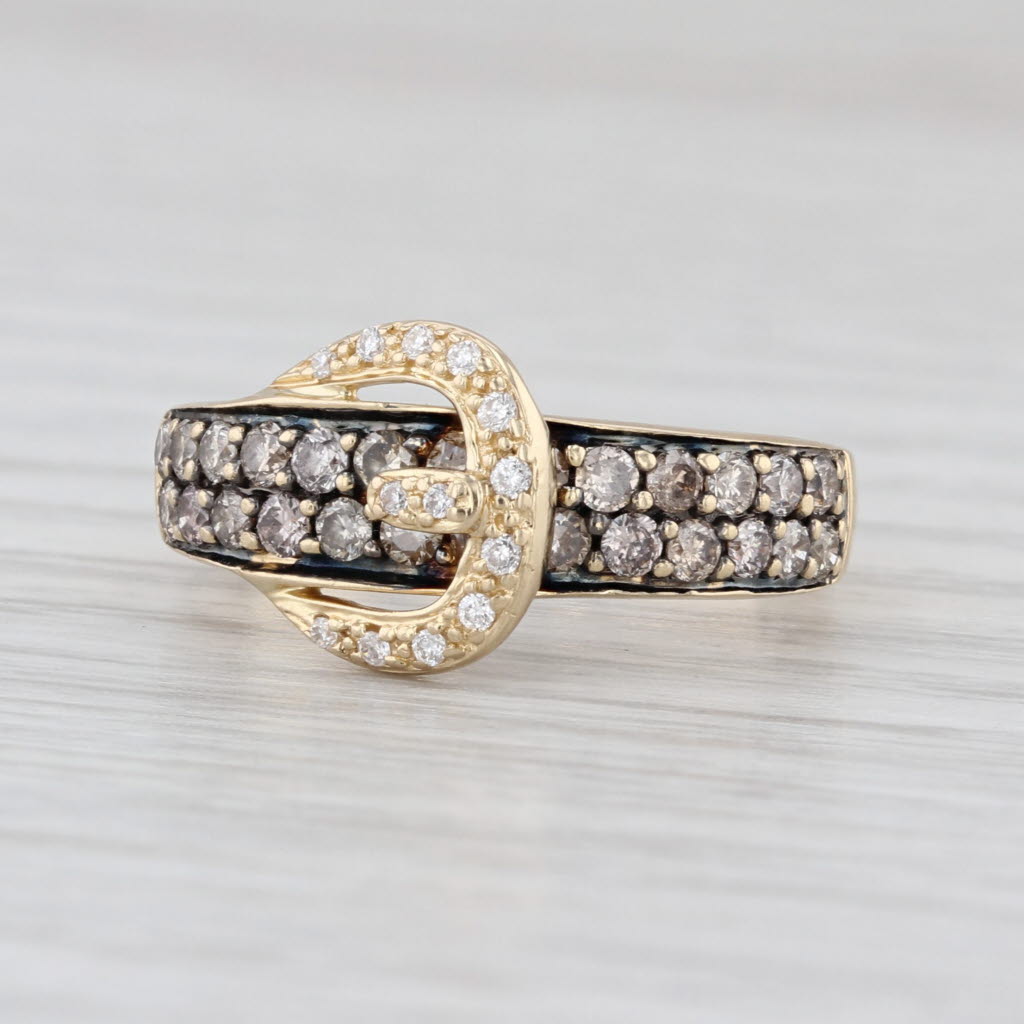 Le Vian 0.69ctw Diamond Belt Buckle Ring 14k Yellow Gold Size 7