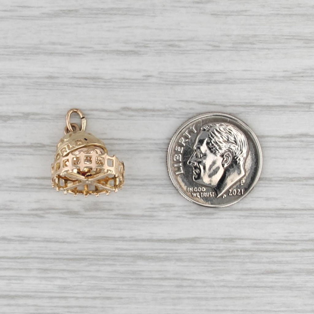 Vintage You Are My World Globe Charm 14k Yellow Gold Pendant Spins 3D
