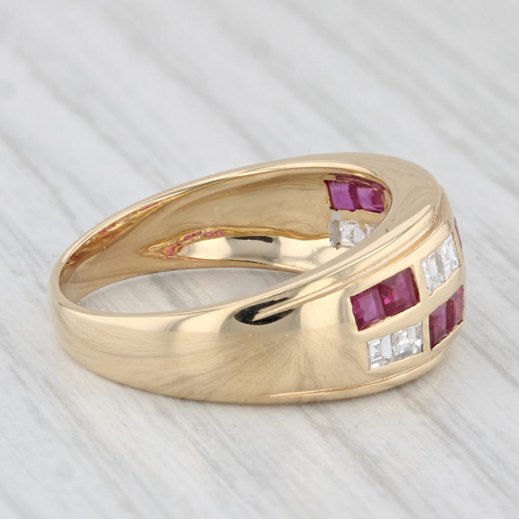 Light Gray 1.20ctw Diamond Ruby Ring 18k Yellow Gold Size 7.25