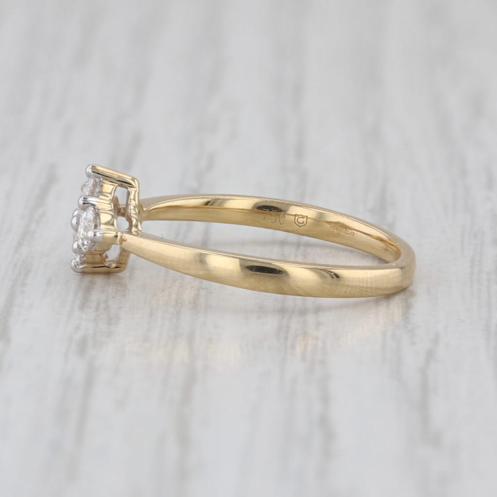 0.28ctw Diamond Cluster Ring 18k Yellow Gold Size 6.25 Engagement