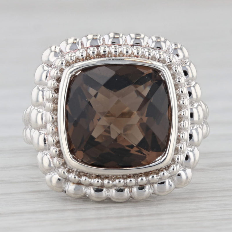 7.40ct Smoky Quartz Solitaire Ring Sterling Silver Size 7 Cocktail