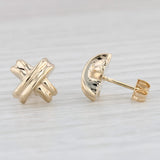 X Criss Cross Stud Earrings 14k Yellow Gold