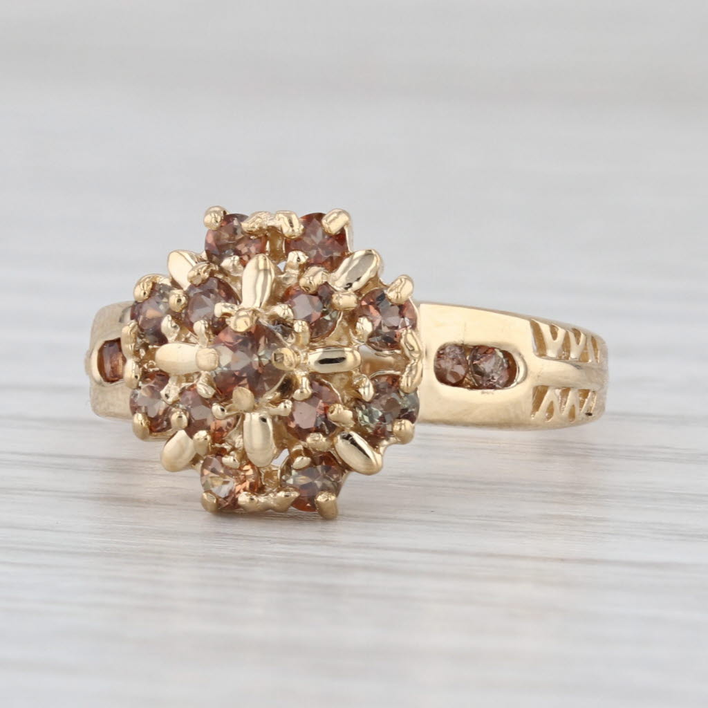1ctw Brown Andalusite Cluster Ring 14k Yellow Gold Size 7