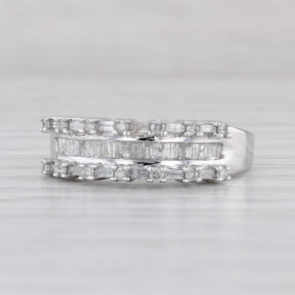 0.50ctw Diamond Ring 10k White Gold Size 7 Bridal Wedding Anniversary Band