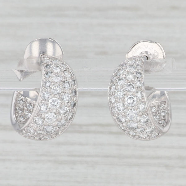 Light Gray New 2ctw VS Inside Out Diamond Hoop Earrings 950 Platinum Pierced Screw Backs