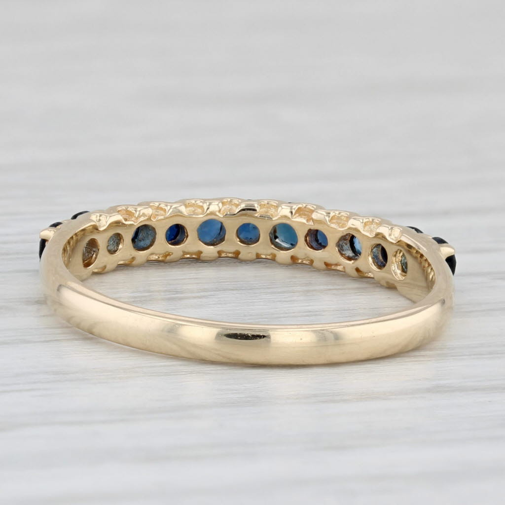 Light Gray 0.57ctw Blue Sapphire Ring 14k Yellow Gold Size 6.75 Stackable