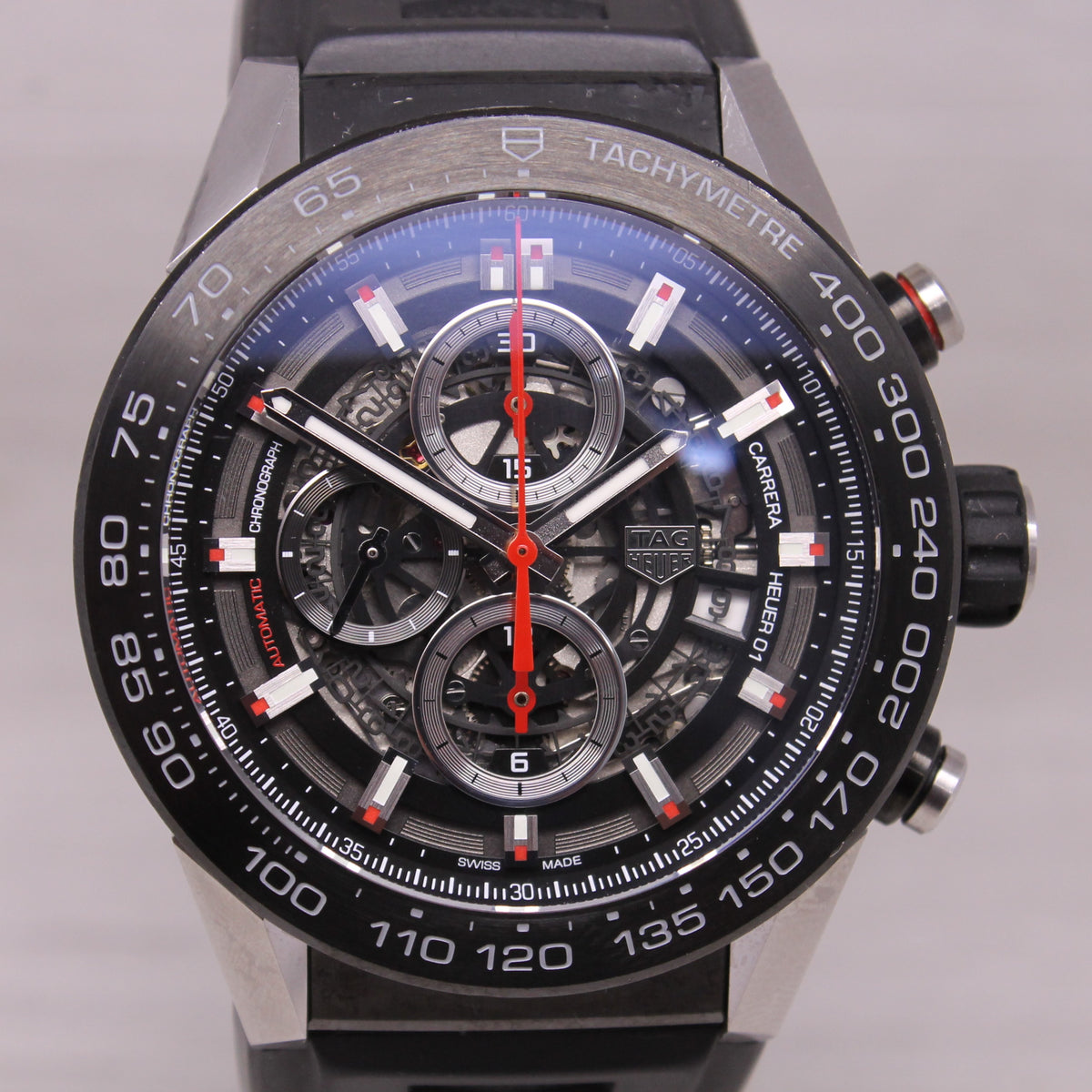 Tag Heuer Carrera 45mm Mens Steel & PVD Automatic Chronograph Watch CAR2A1Z Box