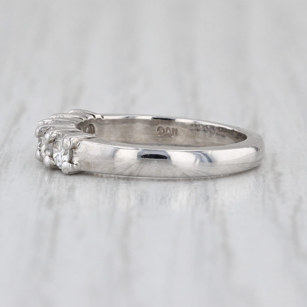 0.50ctw Diamond Wedding Band Platinum Stackable Ring Size 4.25 Anniversary