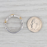 Gray New Floral Diamond Ring 14k White Yellow Gold Size 6.75 Wedding Stackable Band