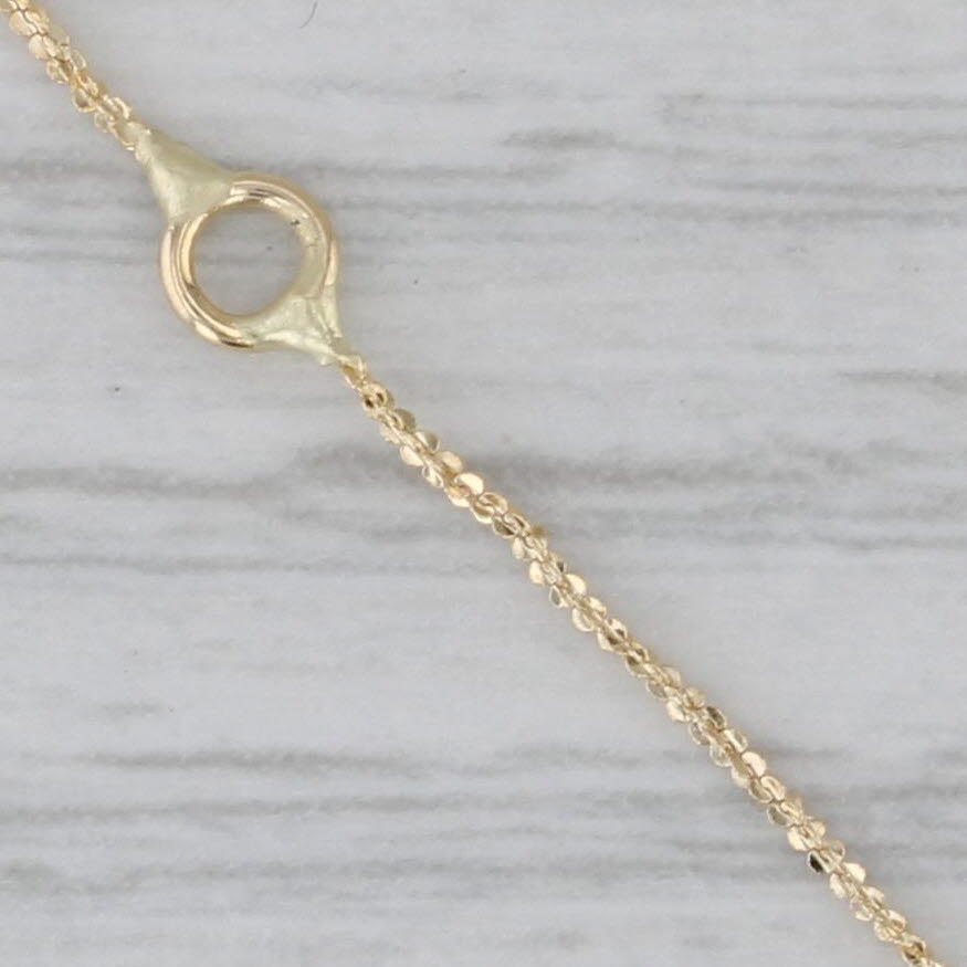 Gray New Love Knot Pendant Necklace 14k Yellow Gold 16" 18" Nugget Chain