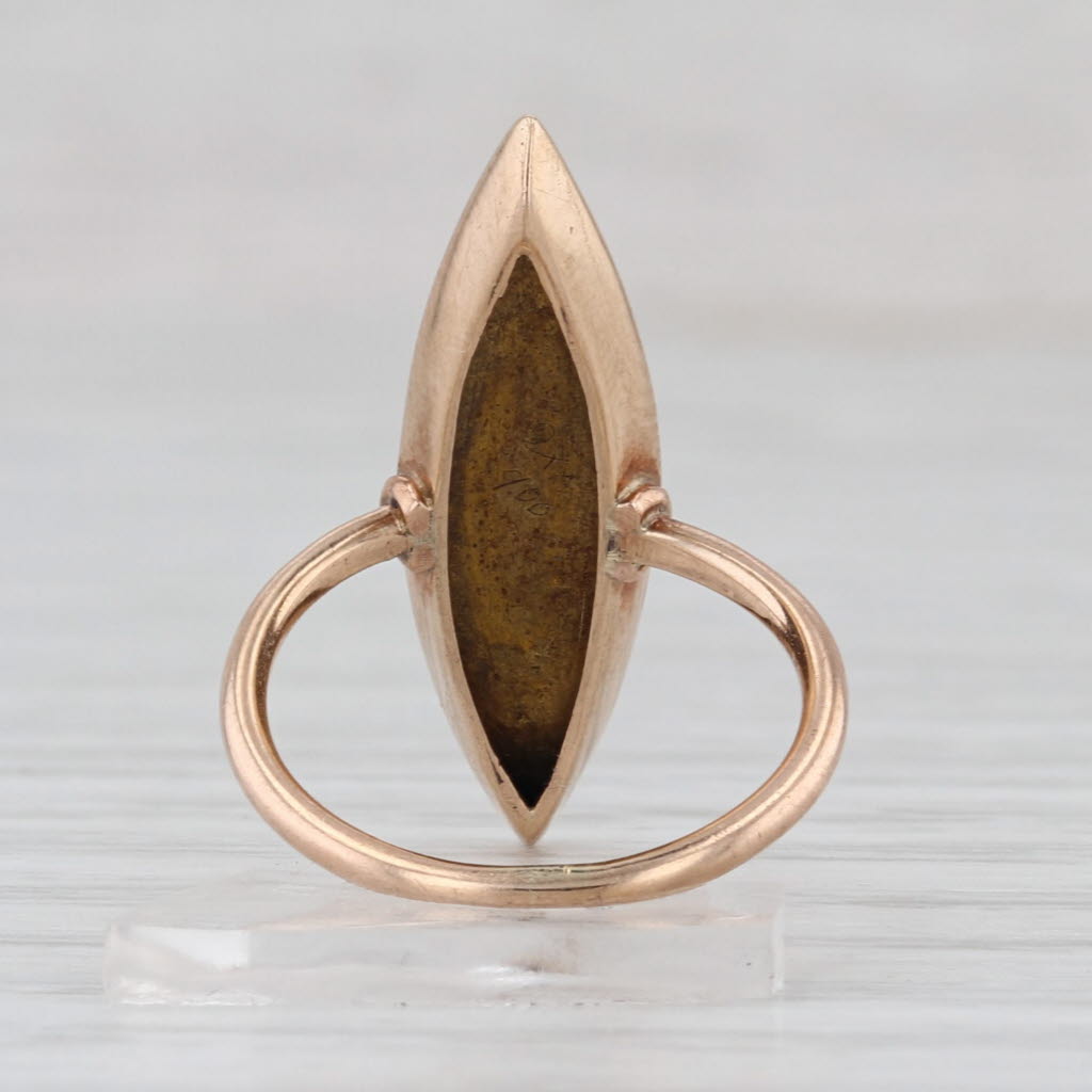 Seed Pearl Cluster Ring 10k Yellow Gold Size 2.25 Antique Navette