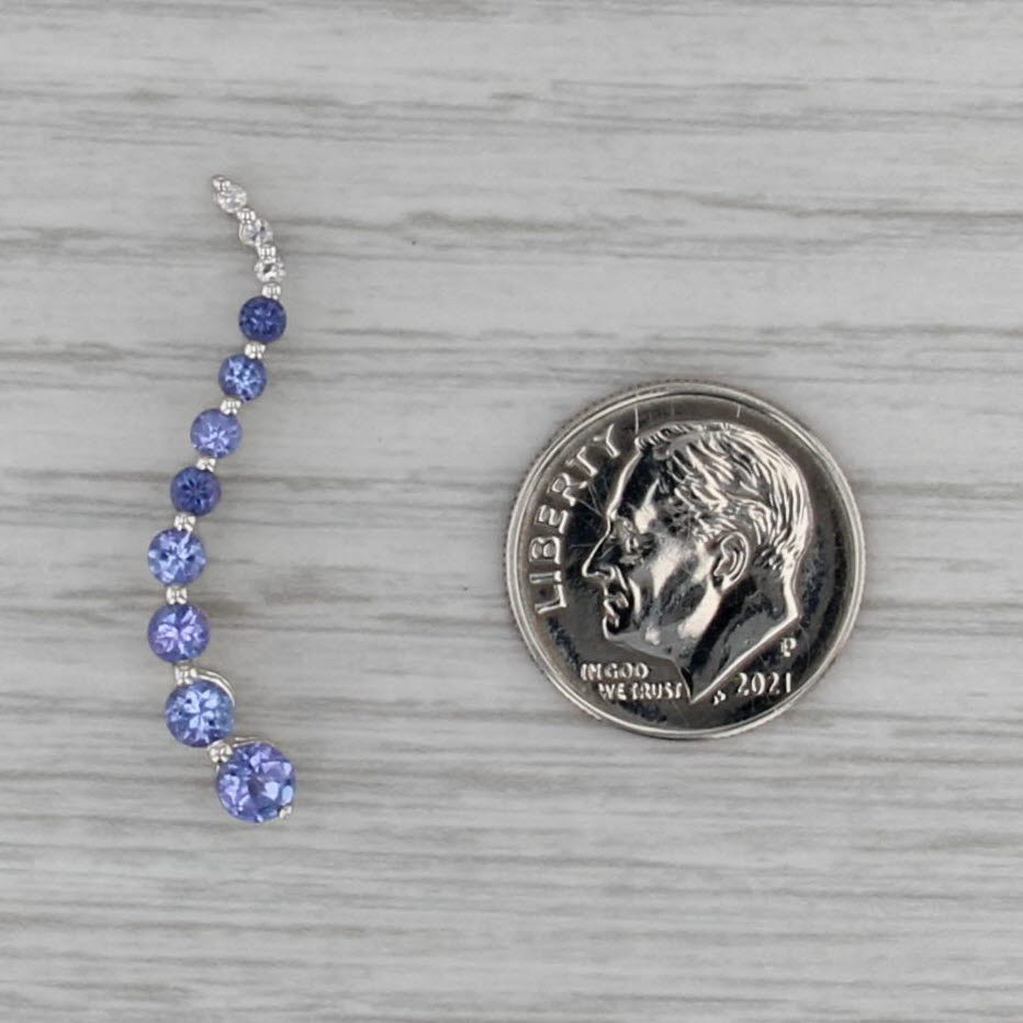 0.93ctw Tanzanite Diamond Journey Pendant 14k White Gold
