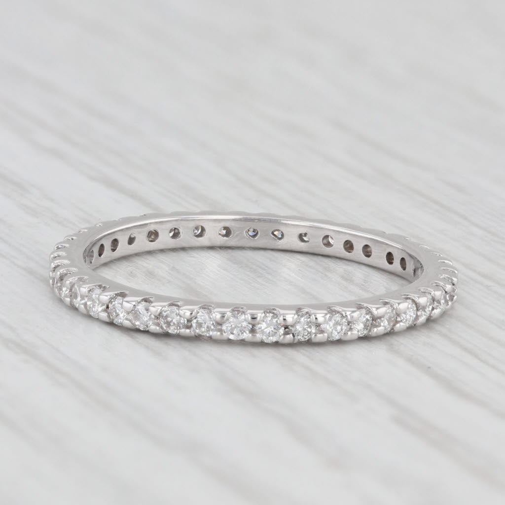 Light Gray 0.50ctw Diamond Eternity Band 14k White Gold Size 6.5 Wedding Anniversary Ring