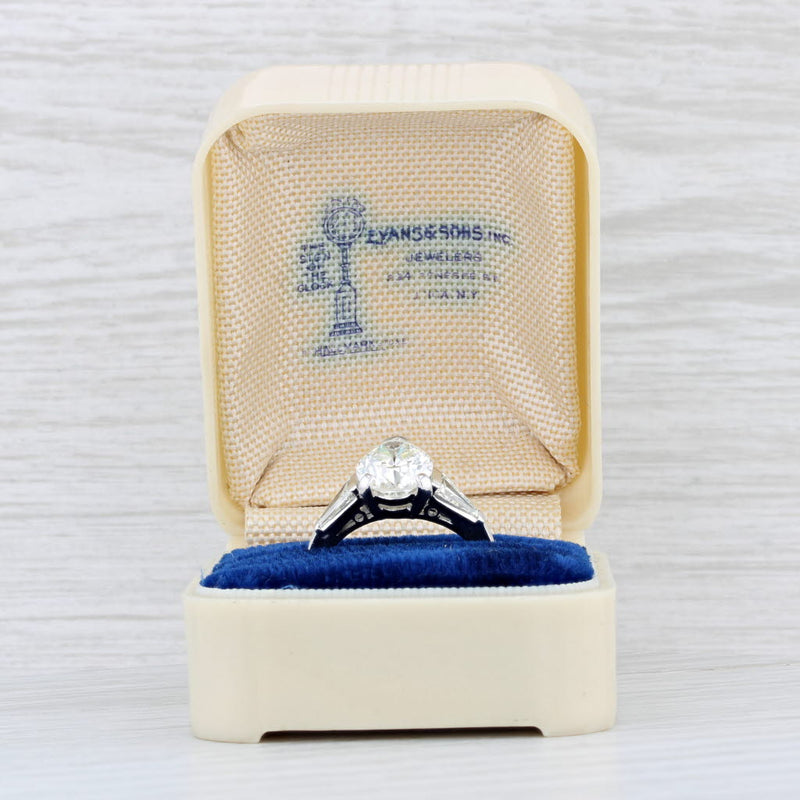 Light Gray Jabel 2.88ctw Pear Diamond Engagement Ring 18k White Gold Size 7 GIA Box Vintage