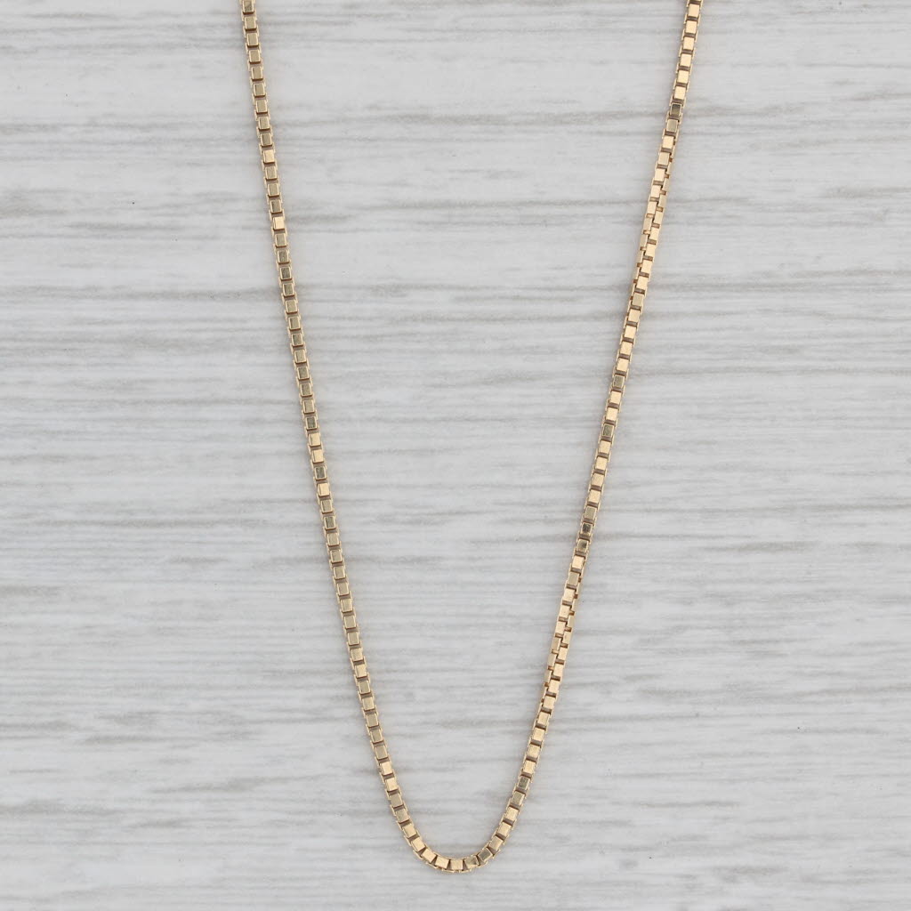 Gray Box Chain Necklace 14k Yellow Gold 20.5" 1mm Lobster Clasp