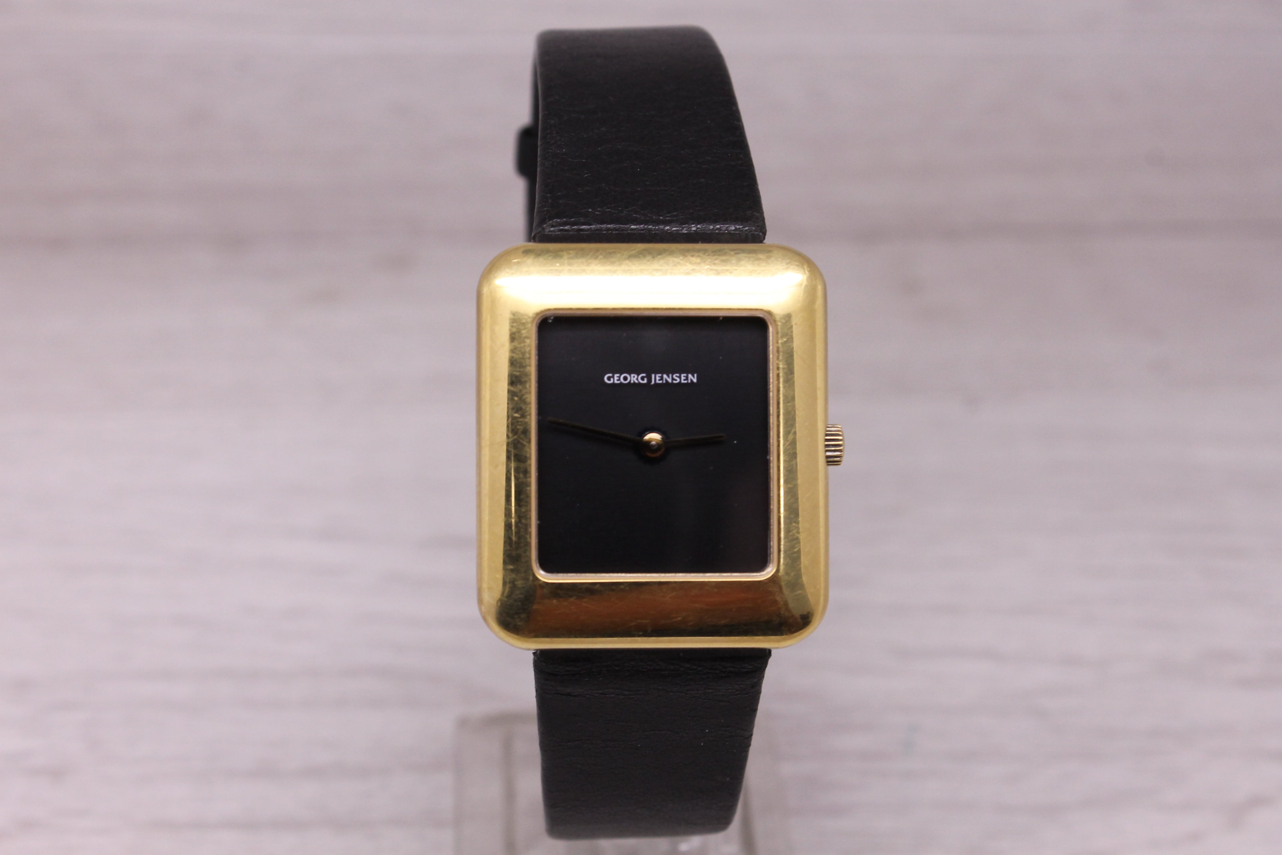 Vintage Georg Jensen 925 Sterling Silver Vermeil 29mm Mens Analog Digital Watch