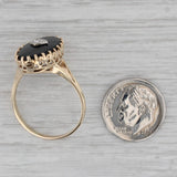 Vintage Onyx Diamond Ring 10k Yellow Gold Size 10.5 Signet Style