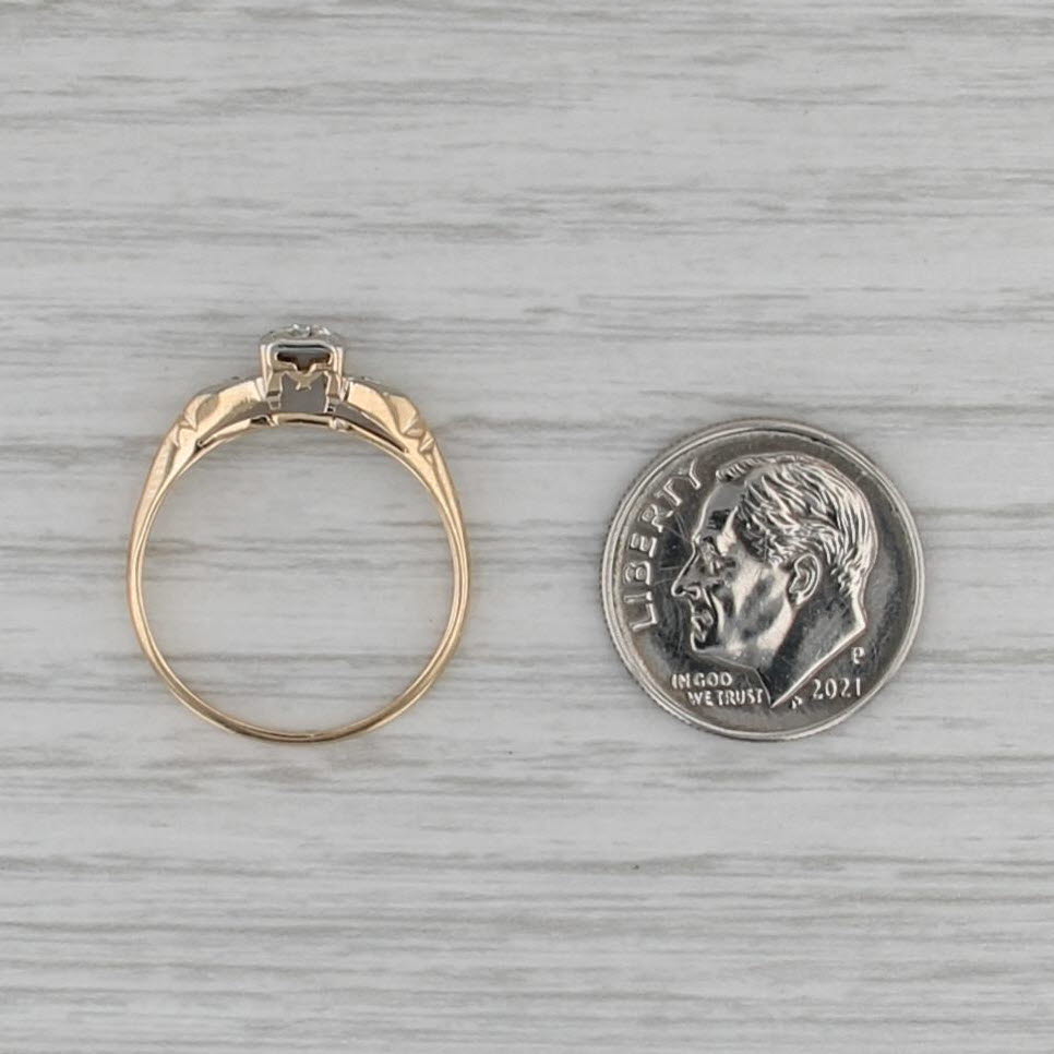 Diamond Solitaire Ring 14k Yellow Gold Size 6.5 Promise Engagement