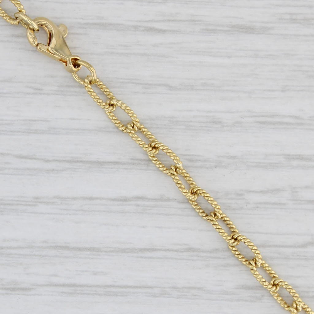 Light Gray 16" 3.5mm Cable Chain Necklace 18k Yellow Gold Lobster Clasp