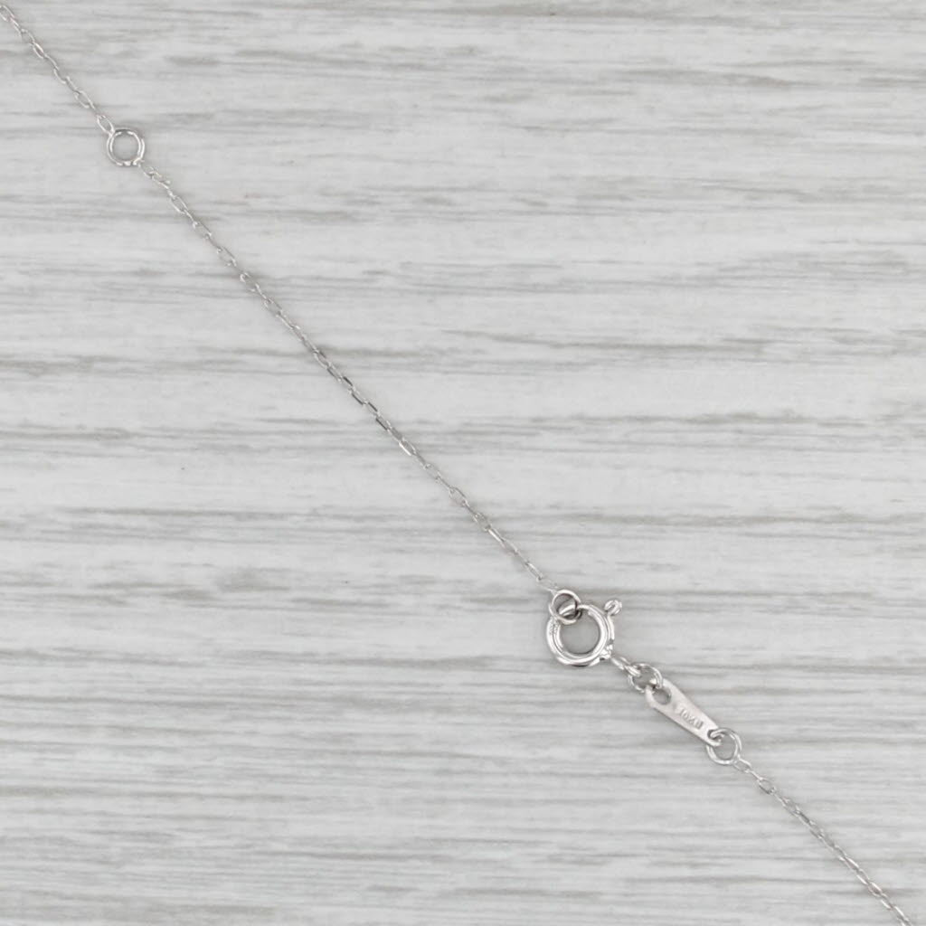 Diamond Open Heart Pendant 10k White Gold Cable Chain 16"-18"
