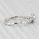 Light Gray New Tacori Semi Mount Halo Engagement Ring 18k White Gold Diamond Certificate