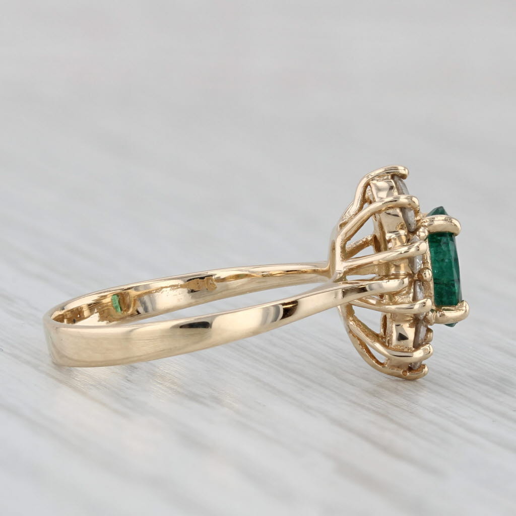 Light Gray 1.05ctw Emerald Diamond Ring 14k Yellow Gold Size 5.5