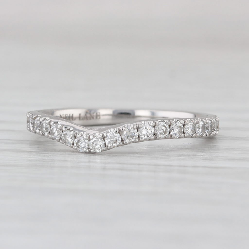 Neil Lane 0.48ctw Diamond Wedding Band 14k Gold Contoured Guard Stackable Ring