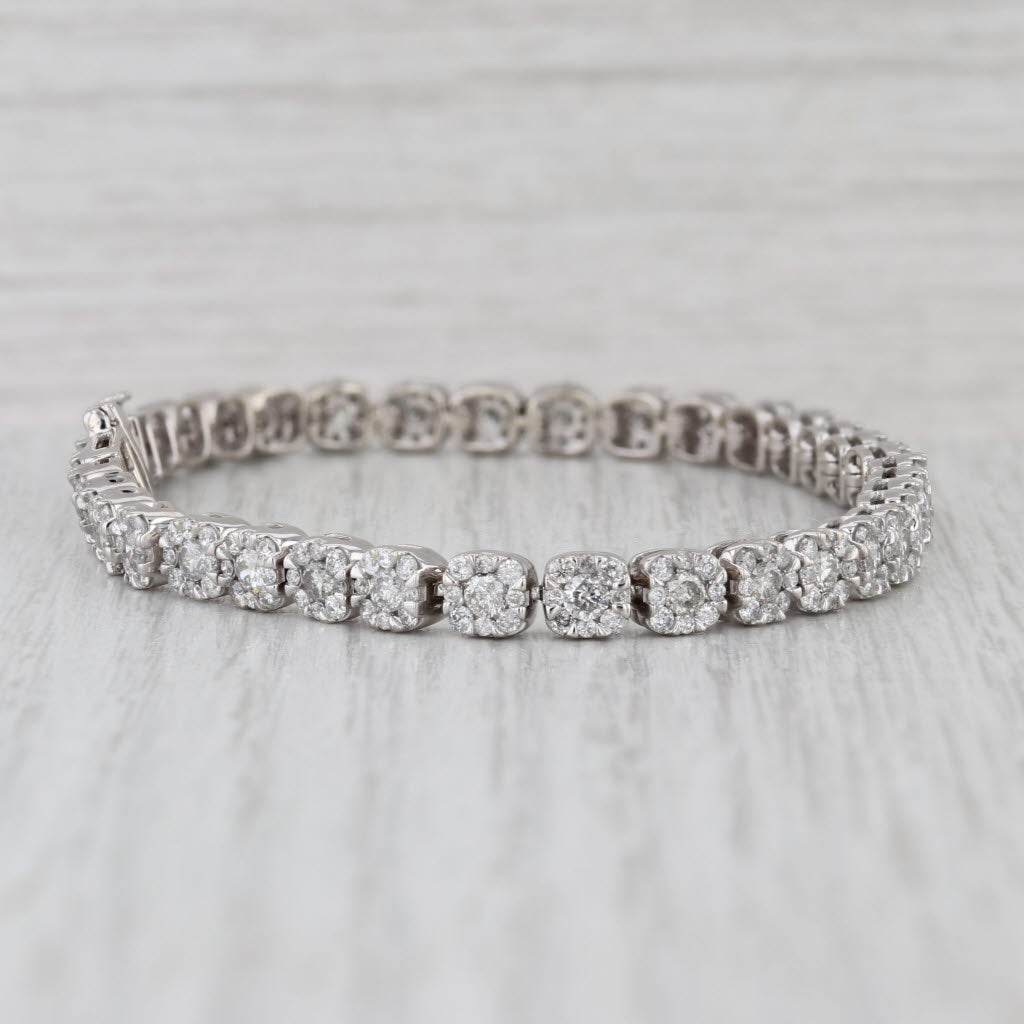 4.40ctw Diamond Tennis Bracelet 10k White Gold 7" 4.6mm