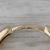 Hoop Huggie Earrings 14k Yellow Gold Round Hoops 14.2 x 4.9 mm