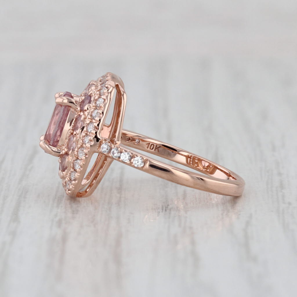 2.23ctw Brown Garnet Zircon Halo Ring 10k Rose Gold Size 6
