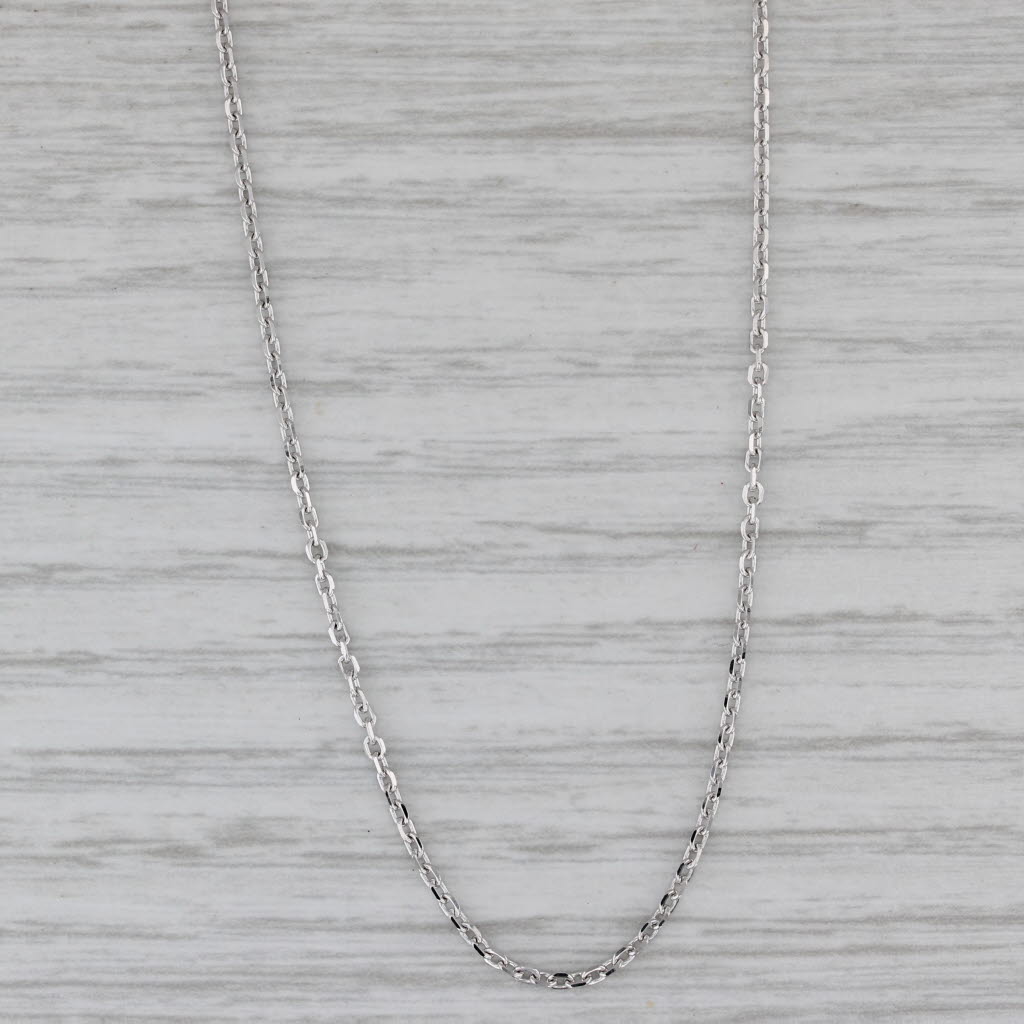 Gray New 18" 1.3mm Cable Chain Necklace 14k White Gold