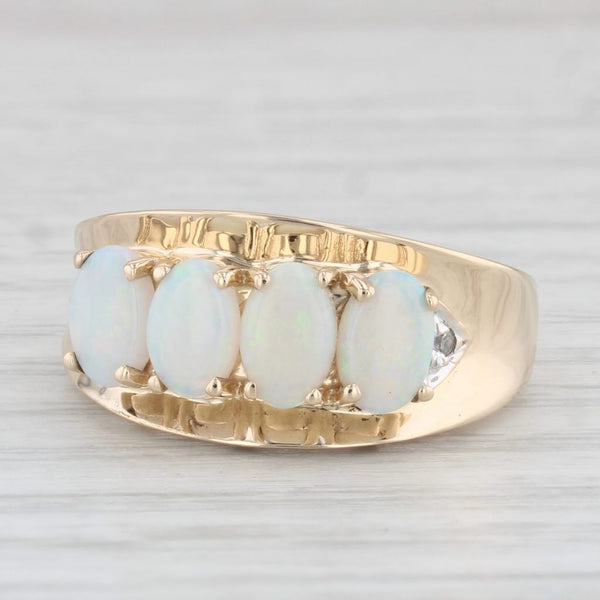 4-Stone Oval Cabochons Opal Ring 14k Yellow Gold Size 7.75