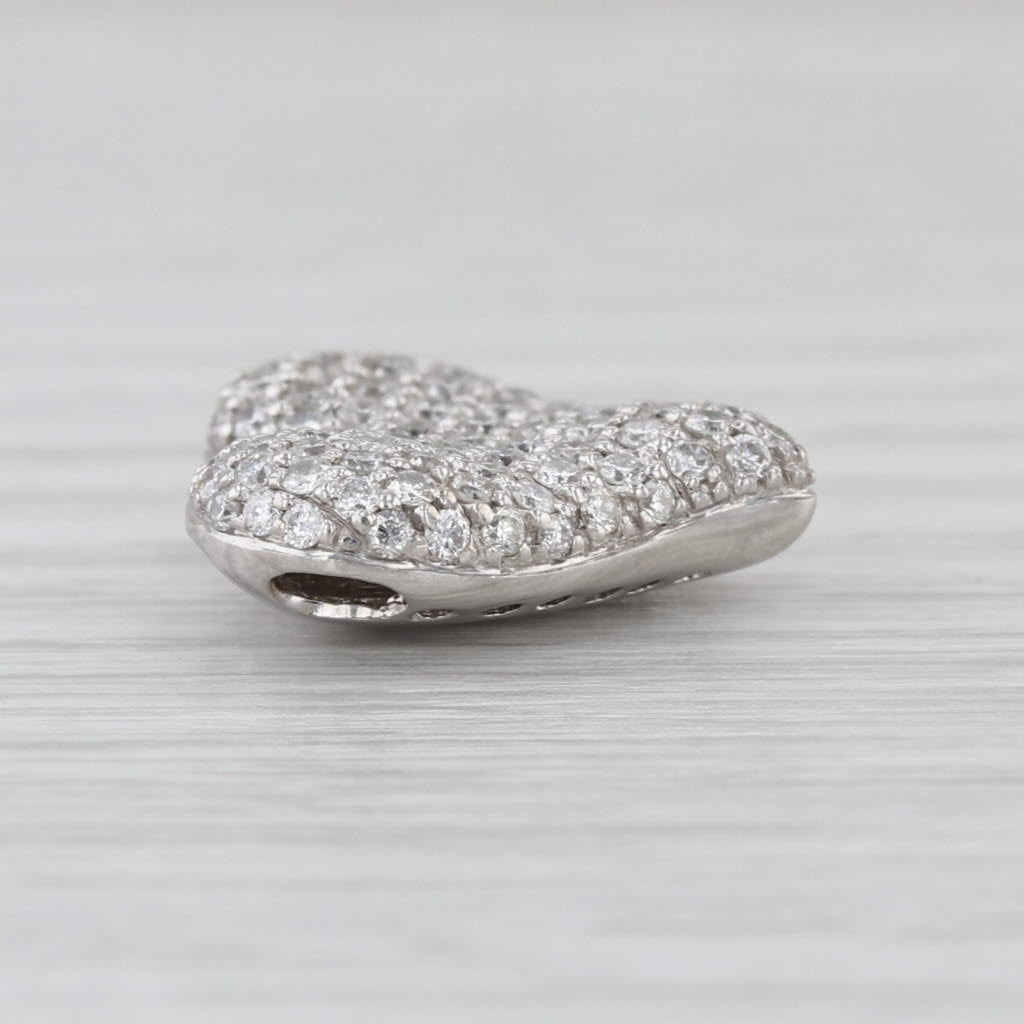 1ctw Diamond Puffy Heart Pendant 14k White Gold