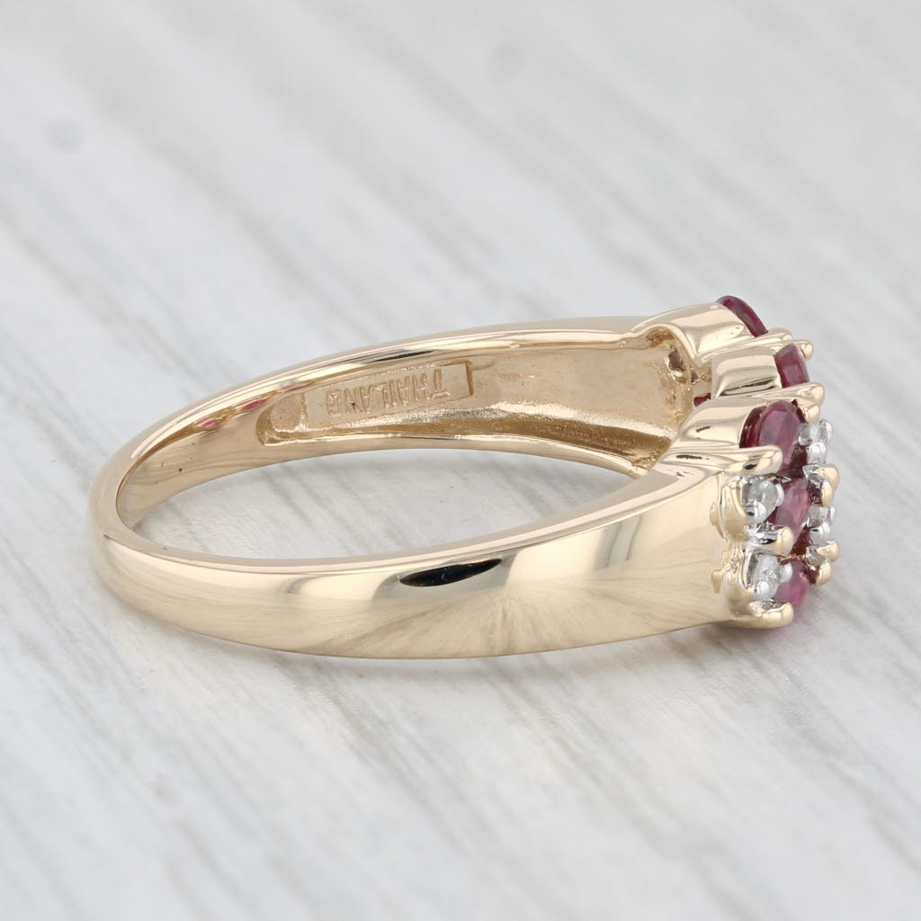 Light Gray 0.85ctw Ruby Diamond Ring 14k Yellow Gold Size 8